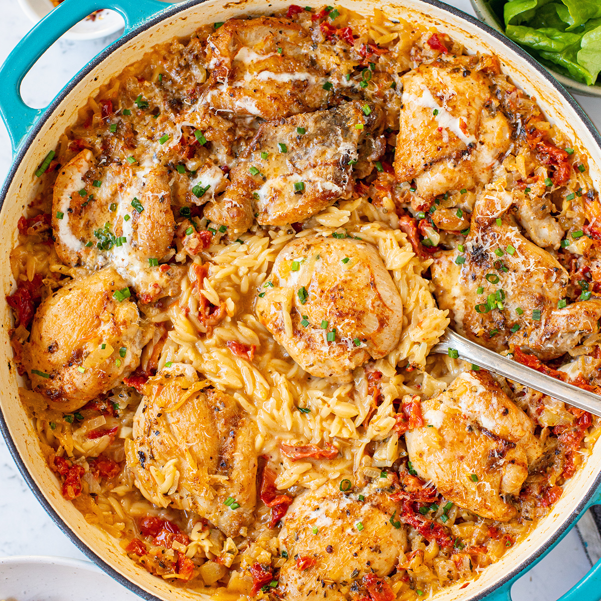 Marry Me Chicken Orzo Bake - Recipe photo by IrenaMacri