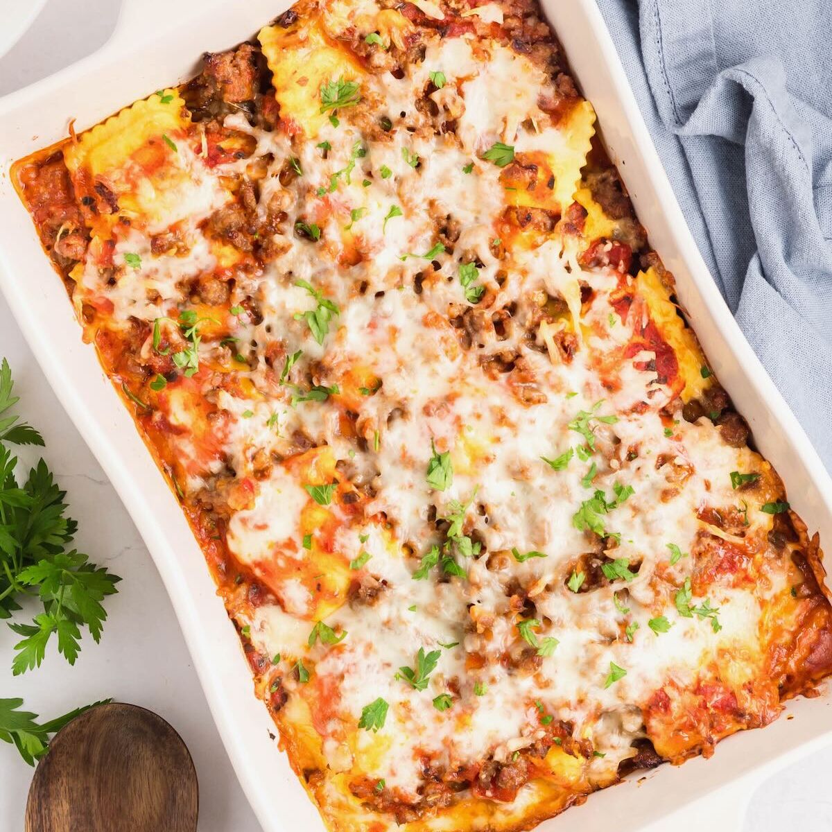 Easy Baked Ravioli (4-Ingredients) - Recipe photo by Grits and Pinecones