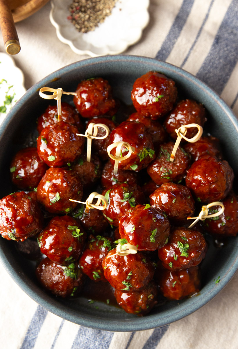Bourbon Party Meatballs - Recipe photo by Garden in the kitchen