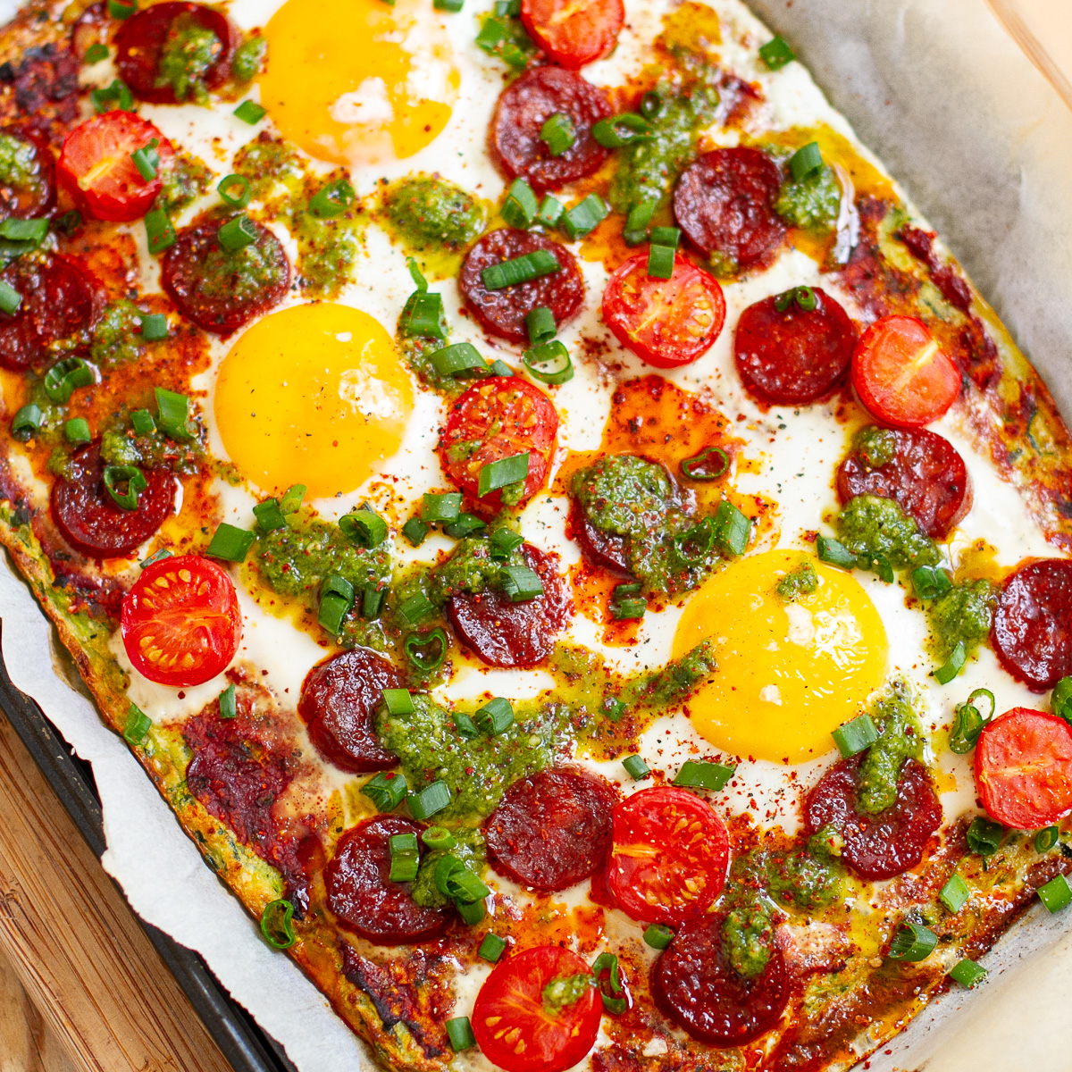 Zucchini Crust Breakfast Pizza - Recipe photo by IrenaMacri