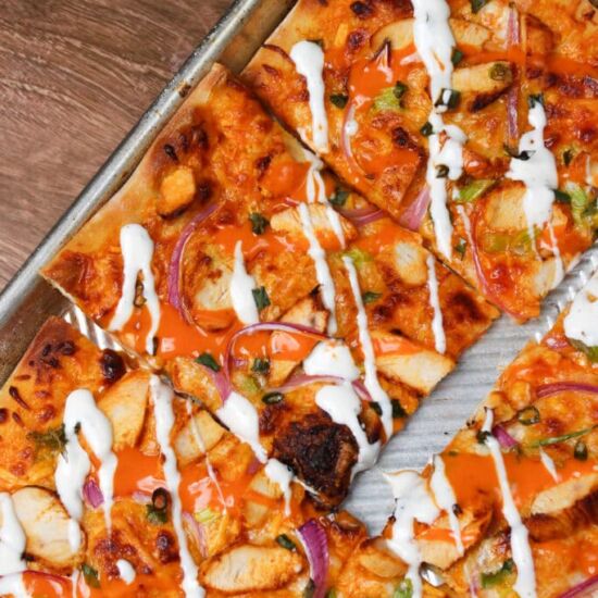 Buffalo Chicken Pizza - Recipe photo by thecandidcooks