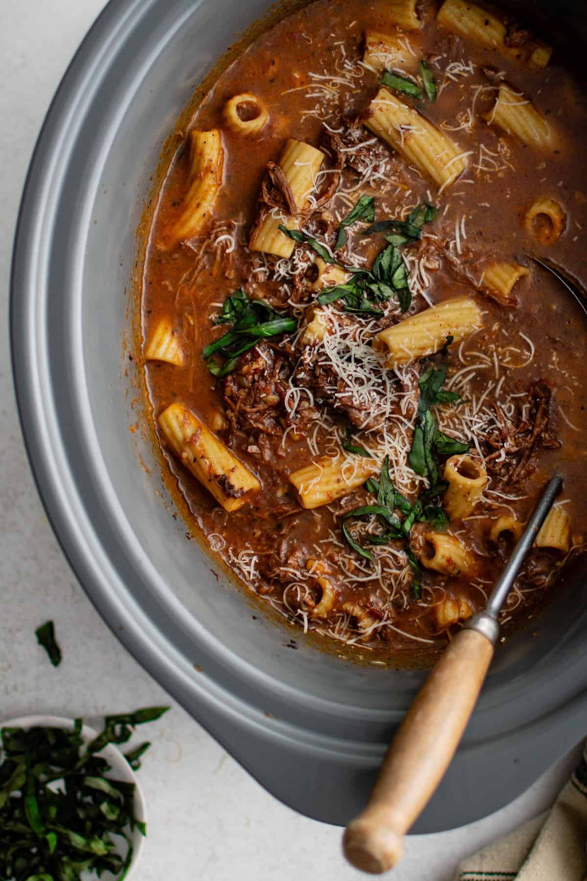 Crockpot Chuck Roast Rigatoni Soup - Recipe photo by TheSaltyMarshmallow