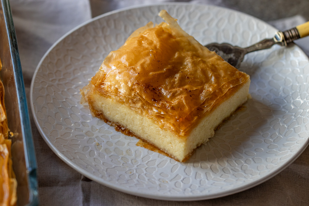 Galaktoboureko – Greek Custard Pie - Recipe photo by Cooking Gorgeous