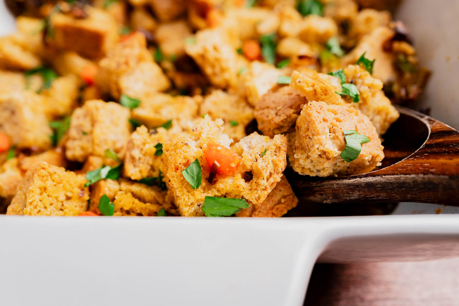 Gluten-Free Cornbread Stuffing - Recipe photo by moon and spoon and yum.