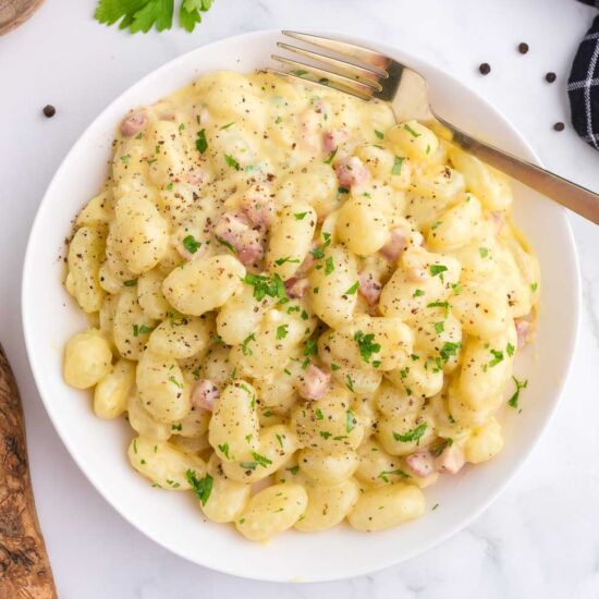 Gnocchi Carbonara - Recipe photo by pumpkinnspice