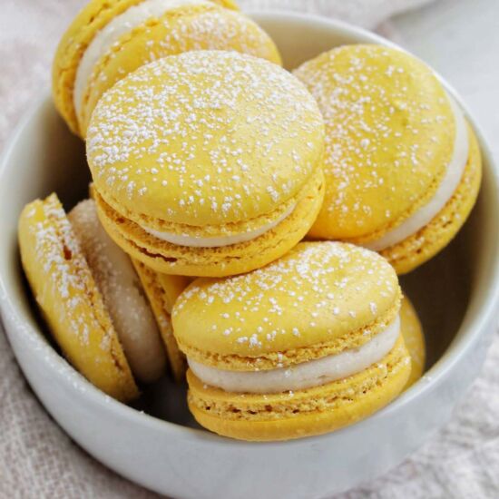 Gooey Butter Cake Macarons - Recipe photo by homebodyeats