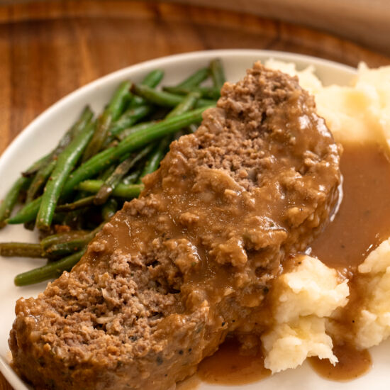 Meatloaf with Brown Gravy - Recipe photo by courtneyssweets
