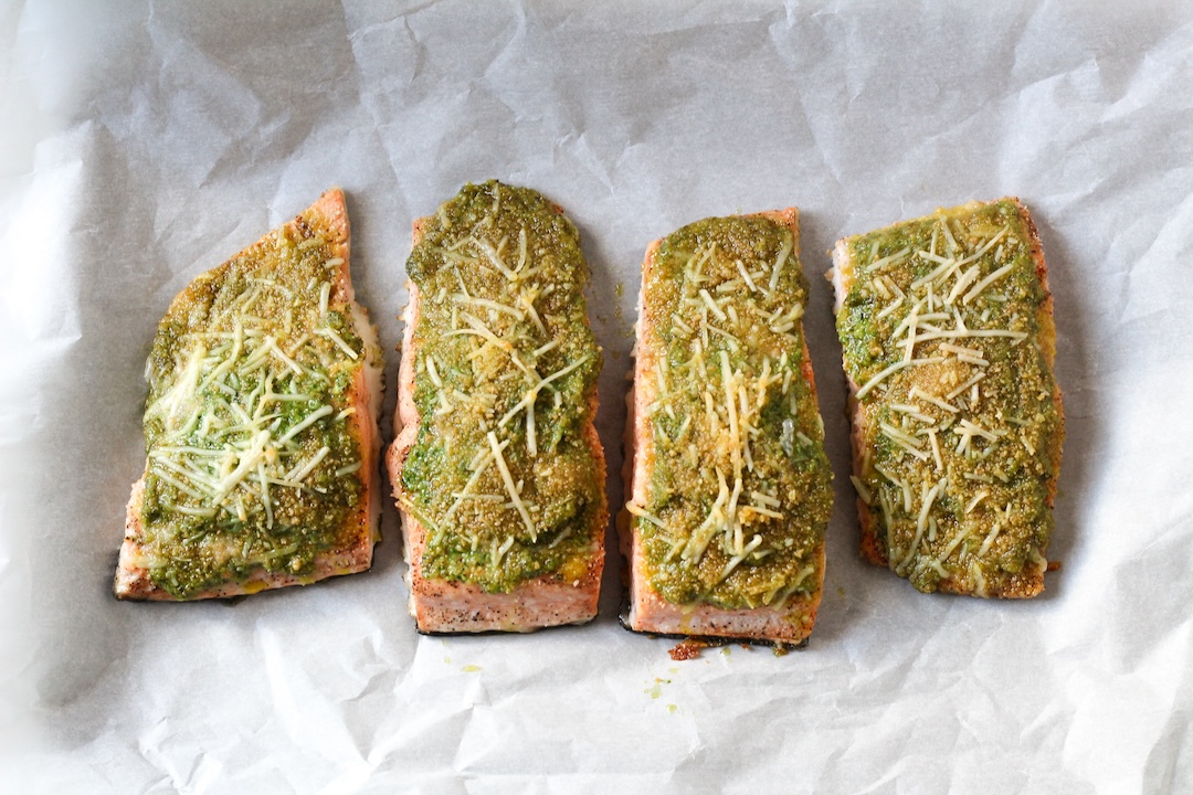 Pesto Crusted Salmon - Recipe photo by chefv