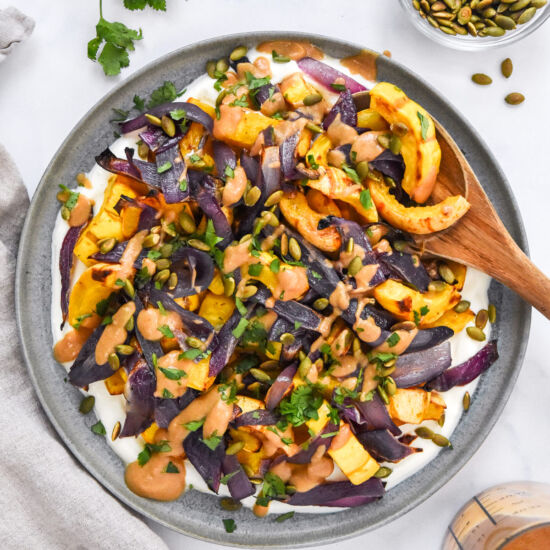 Roasted Squash Salad & Whipped Feta - Recipe photo by projectmealplan