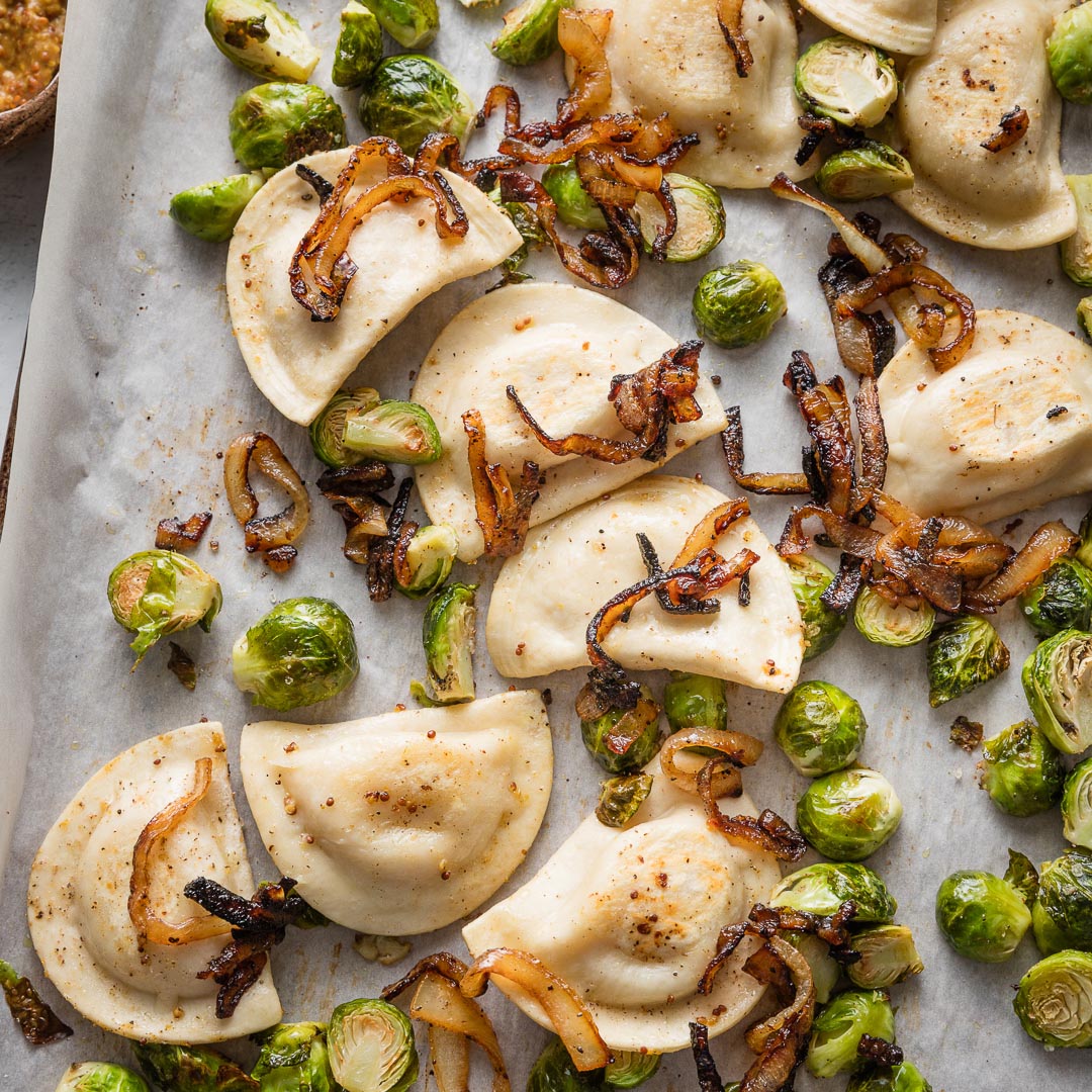 Sheet Pan Pierogies - Recipe photo by nourishandfete