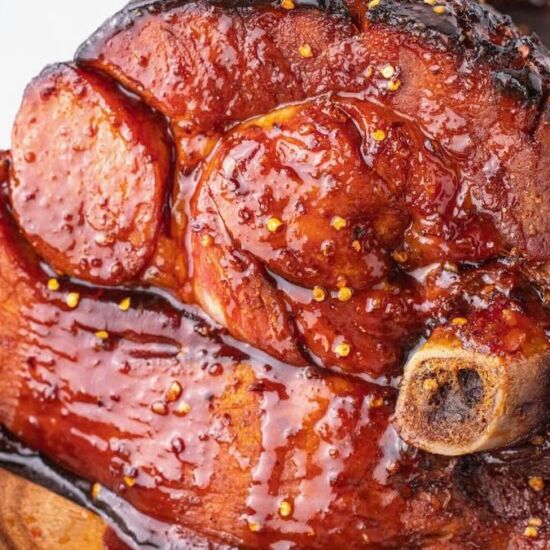 Spicy Maple Glazed Ham with Honey - Recipe photo by practical southern cooking
