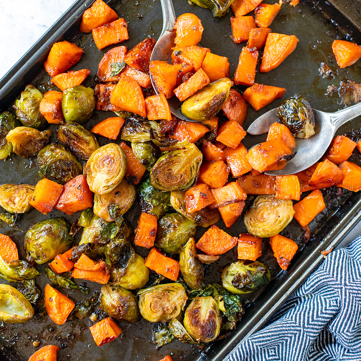 Sweet Potatoes & Brussels Sprouts - Recipe photo by IrenaMacri