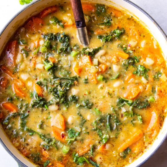 Hearty White Bean Soup with Kale - Recipe photo by Garden in the kitchen
