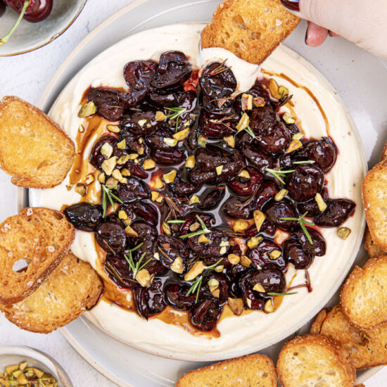 Whipped Ricotta Dip with Cherries - Recipe photo by spicyicecream