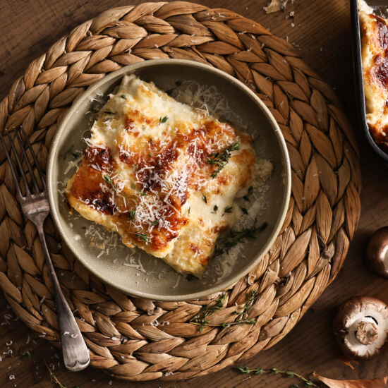 Caramelized Onion Mushroom Lasagna - Recipe photo by Apinchofzest