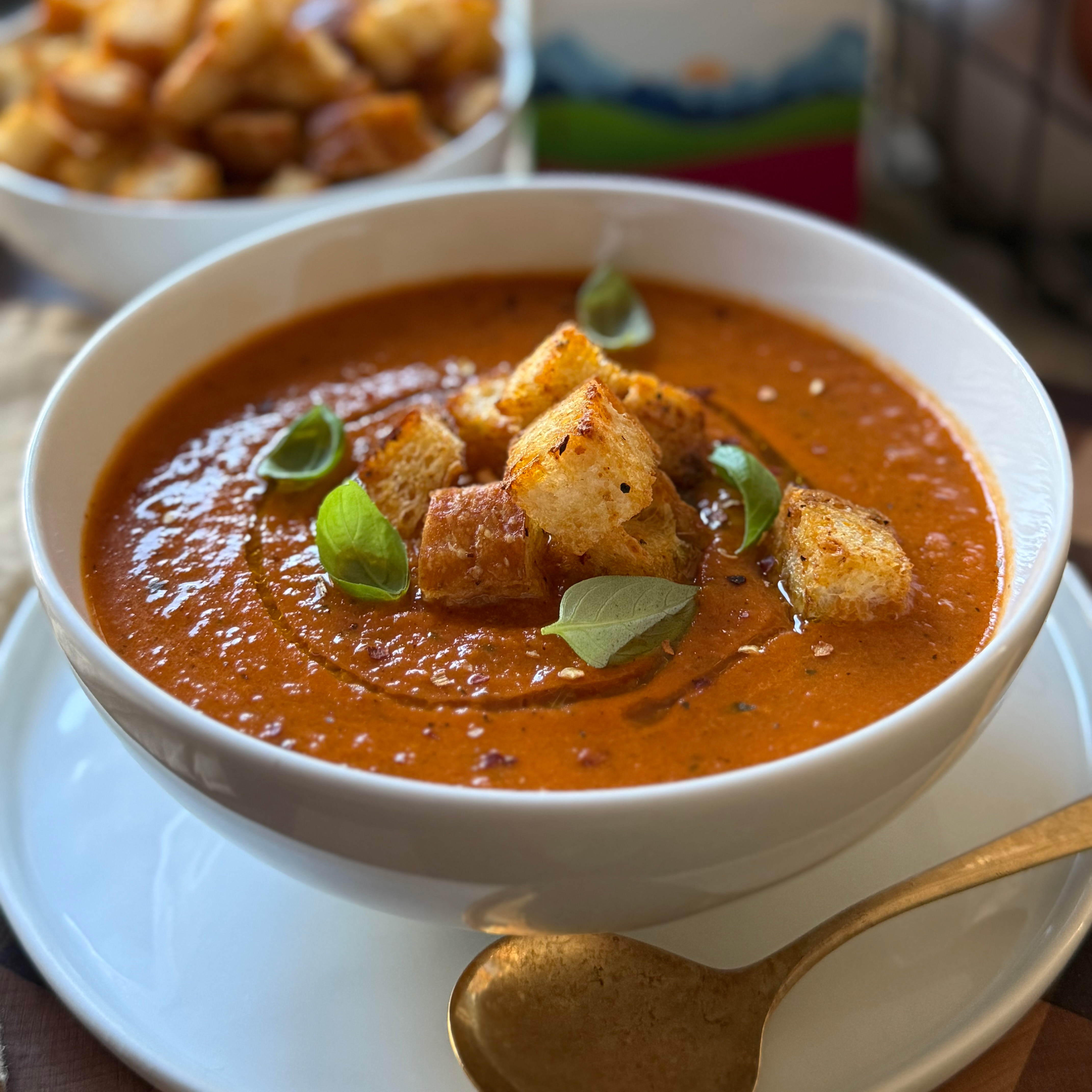 Creamy Roasted Tomato Soup - Recipe photo by pestoandpotatoes
