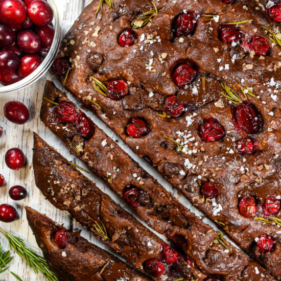 Chocolate Cranberry Focaccia - Recipe photo by bastecutfold