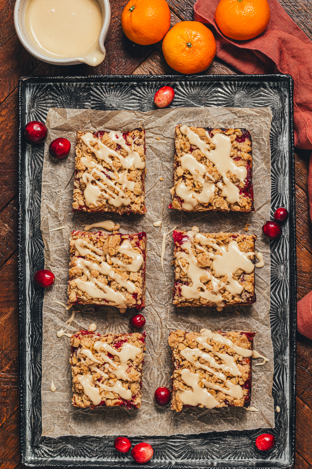 GF Cranberry Mandarin Crumble Bars - Recipe photo by sweetmiscellany