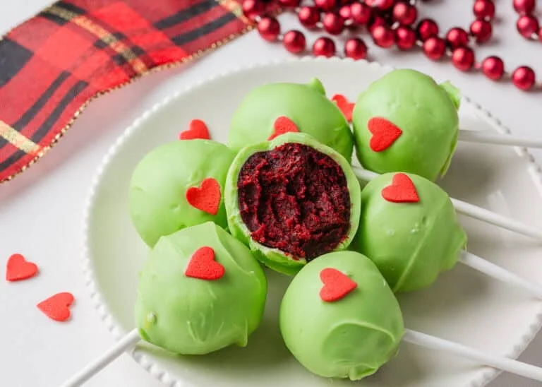 Grinch Cake Pops - Recipe photo by I Heart Naptime