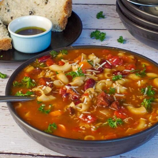 Leftover Ham & Macaroni Soup - Recipe photo by Food Meanderings