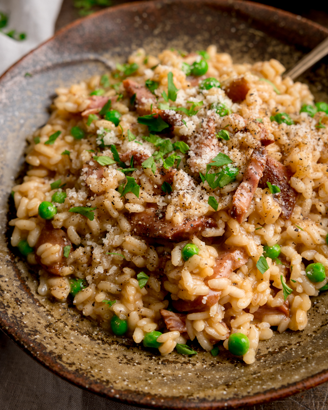 Ham and Pea Risotto - Recipe photo by KitchenSanctuary