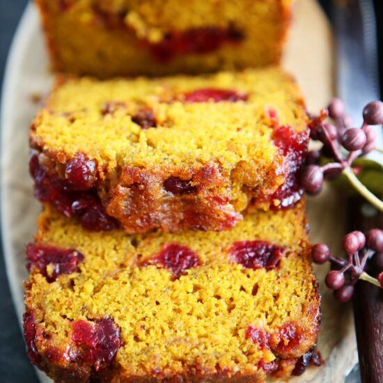 Pumpkin Cranberry Sauce Bread - Recipe photo by Taste of Home