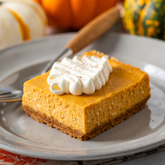 Pumpkin Cheesecake Bars - Recipe photo by Savingroomfordessert