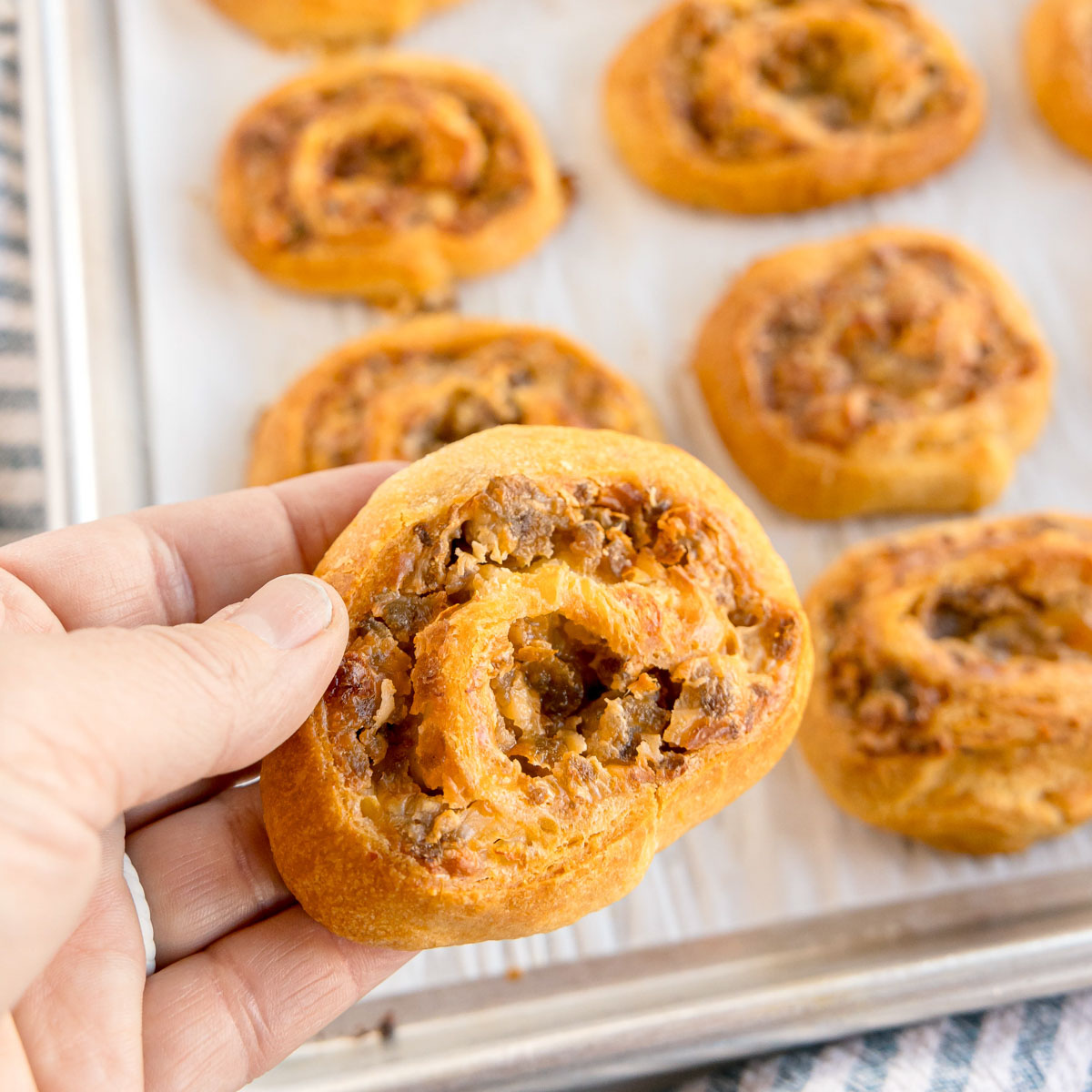 Easy Sausage Pinwheels - Recipe photo by KyleeCooks