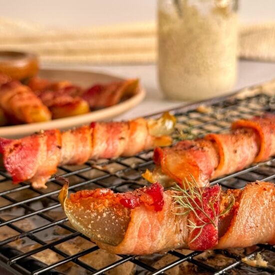 Bacon Wrapped Dill Pickles - Recipe photo by Hip Hip Gourmet
