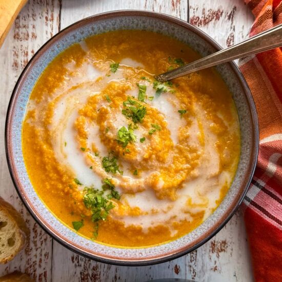 Creamy Pumpkin Cauliflower Soup - Recipe photo by Hip Hip Gourmet