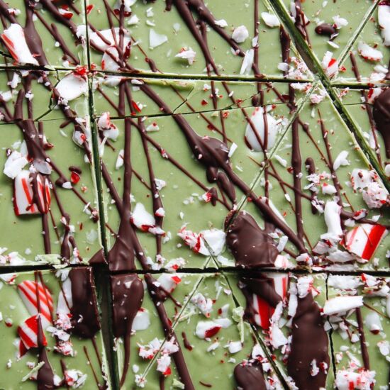 Matcha Peppermint Bark - Recipe photo by thefigjar