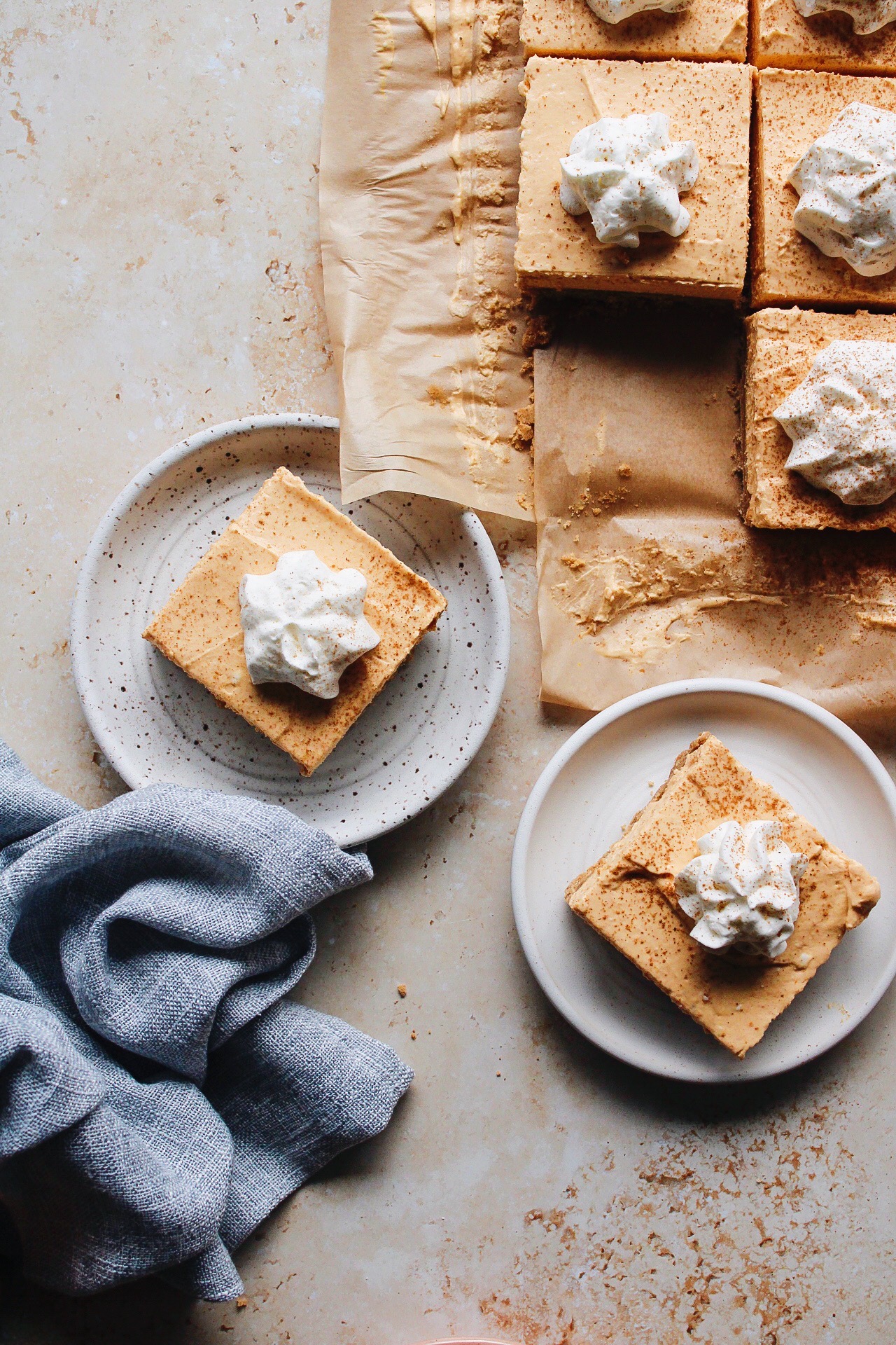 No-Bake Pumpkin Cheesecake Bars - Recipe photo by thefigjar