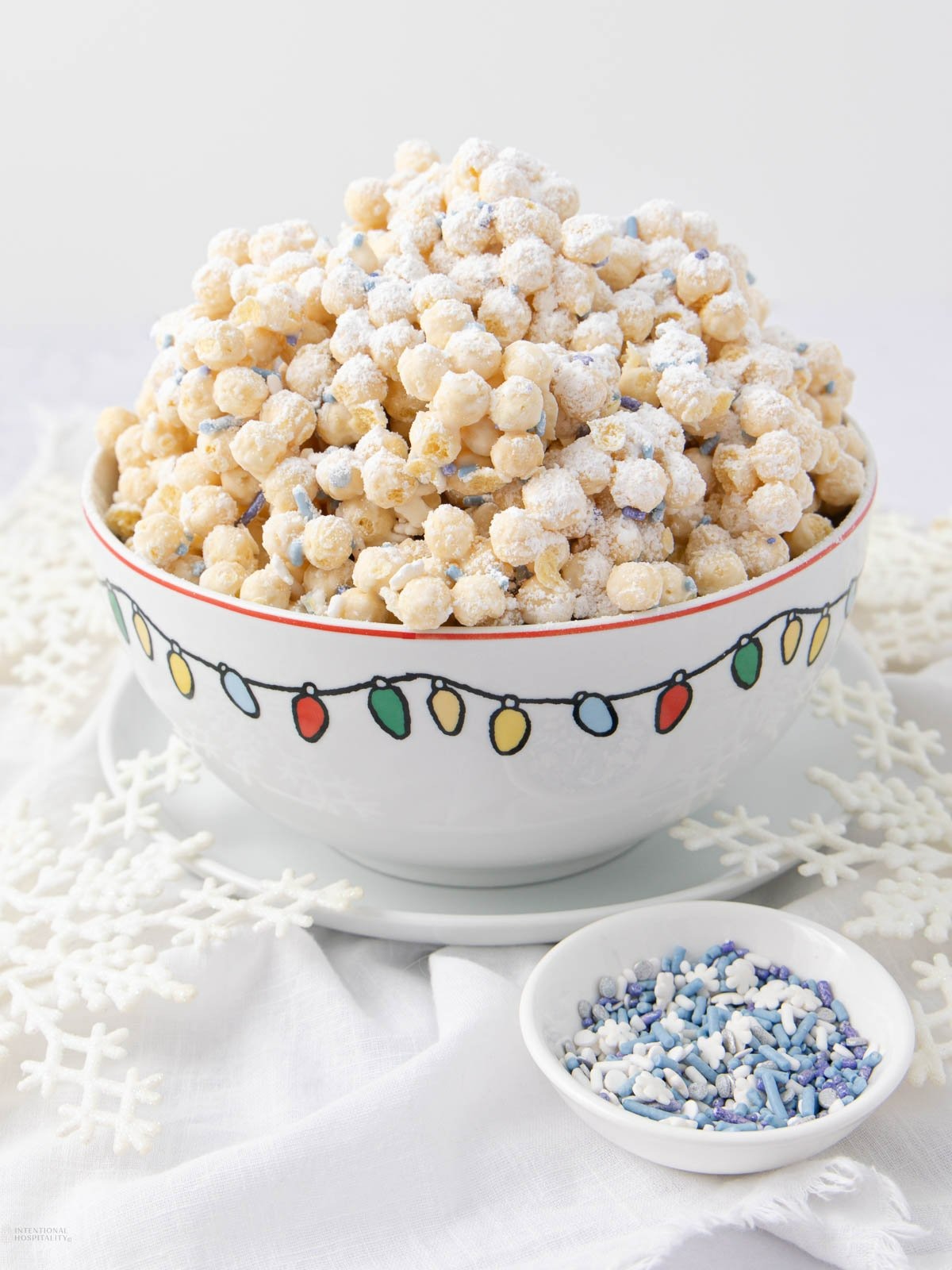 Snowball Party Mix - Recipe photo by Intentional Hospitality