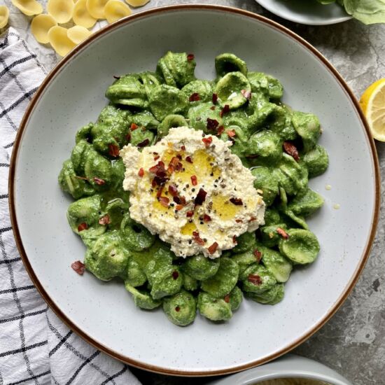Creamy Spinach Pasta - Recipe photo by Theplantbowls