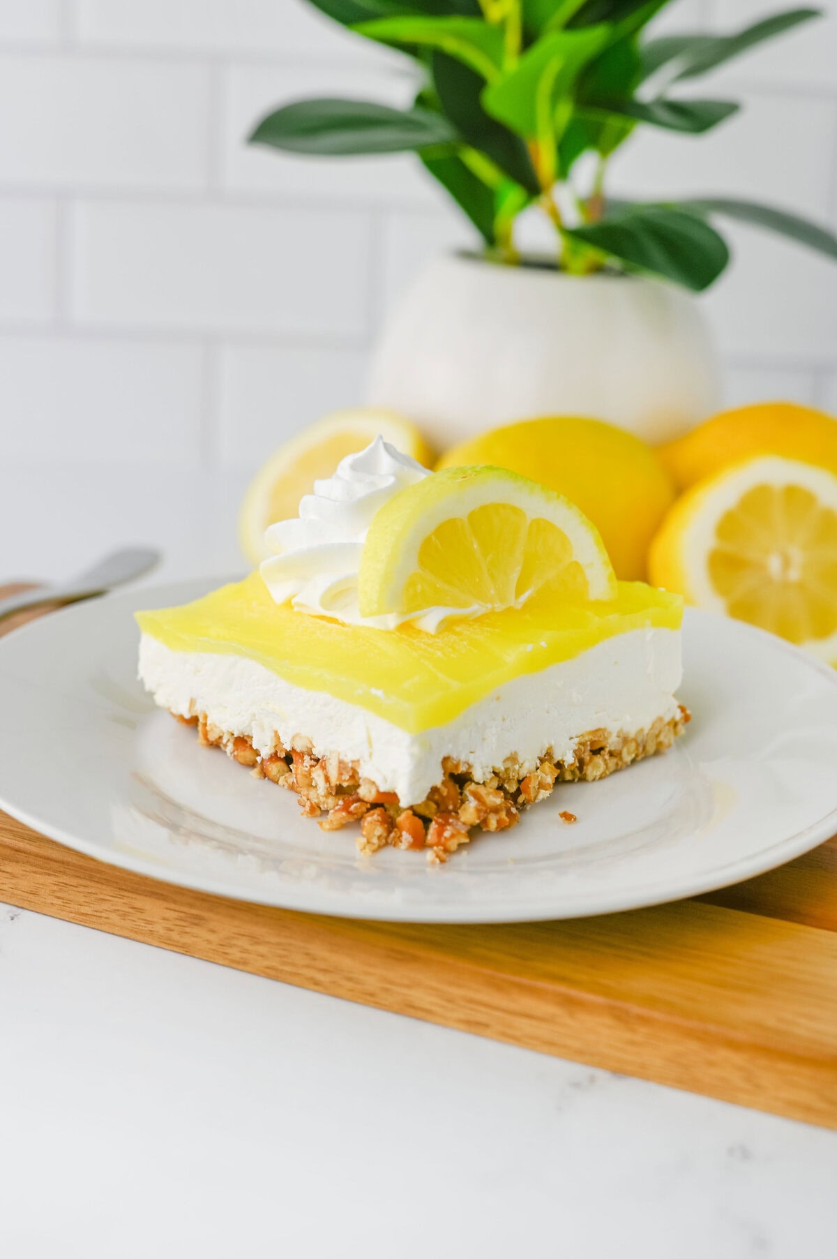 Lemon Pretzel Salad - Recipe photo by The Cookin Chicks