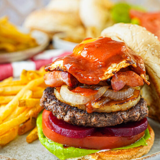 Aussie Burger - Recipe photo by TaraMCTable