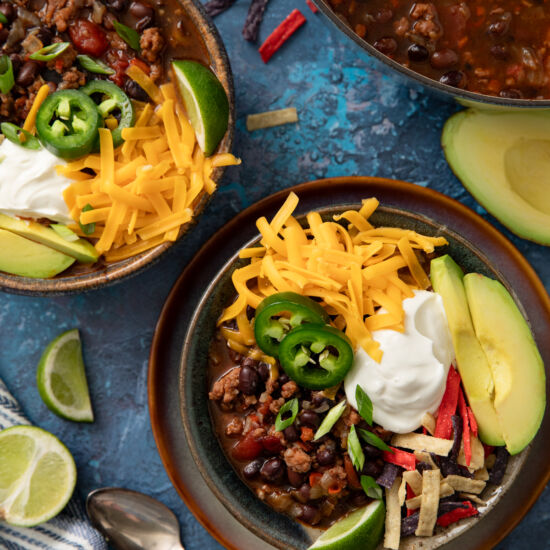 Black Bean Chili with Chorizo - Recipe photo by mealstreetkitchen