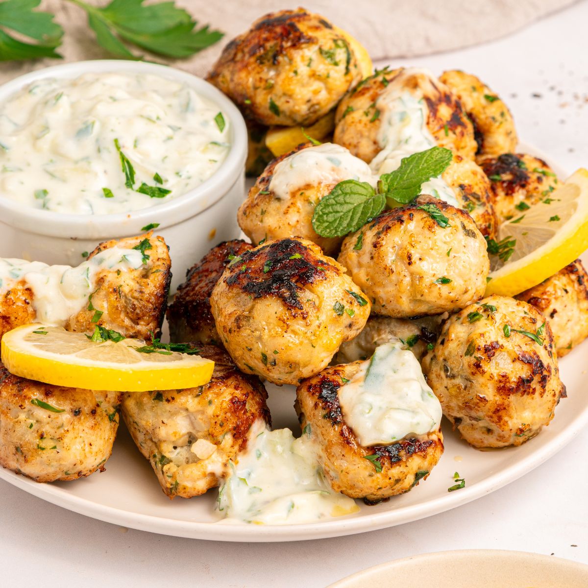 Greek Chicken Meatballs - Recipe photo by asweetthyme