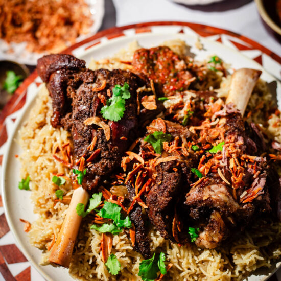 Yemeni Mandi with Lamb Shanks - Recipe photo by tiffinandteaofficial