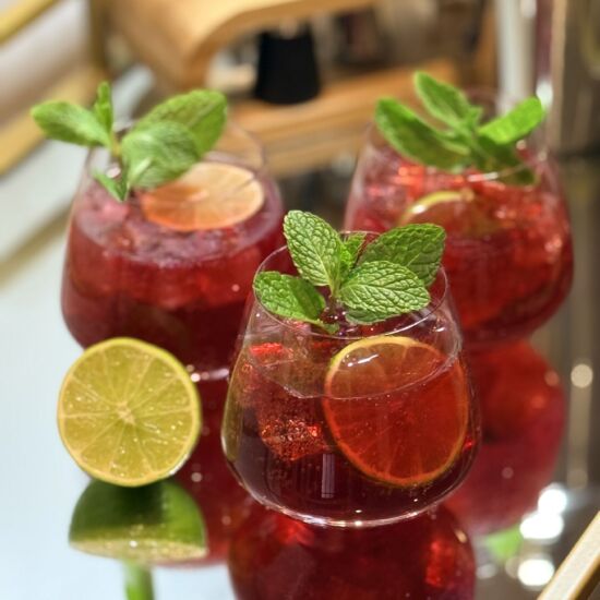 Sparkling Pomegranate Lime Mocktail - Recipe photo by StyleandGrace