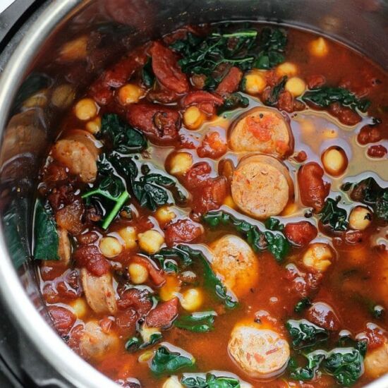 Sausage and Chickpea Stew - Recipe photo by Garden in the kitchen