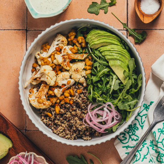 Roasted Cauliflower Tempeh Bowls - Recipe photo by sweetmiscellany