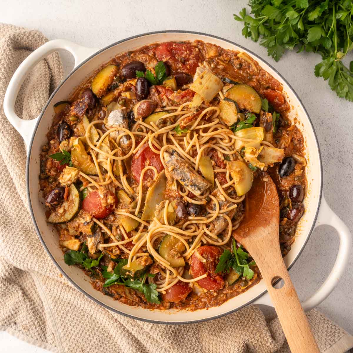 Sardine Puttanesca - Recipe photo by Maria Lucey Dietitian