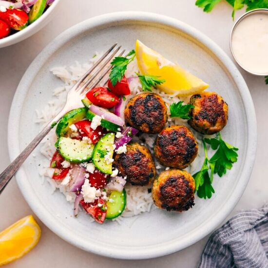 Greek Turkey Meatballs - Recipe photo by chelseasmessyapron