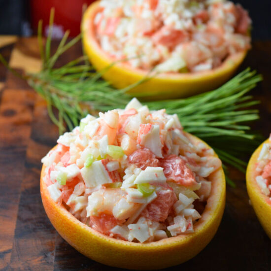 Stuffed Grapefruit Shrimp Salad - Recipe photo by Mummys FastandEasy