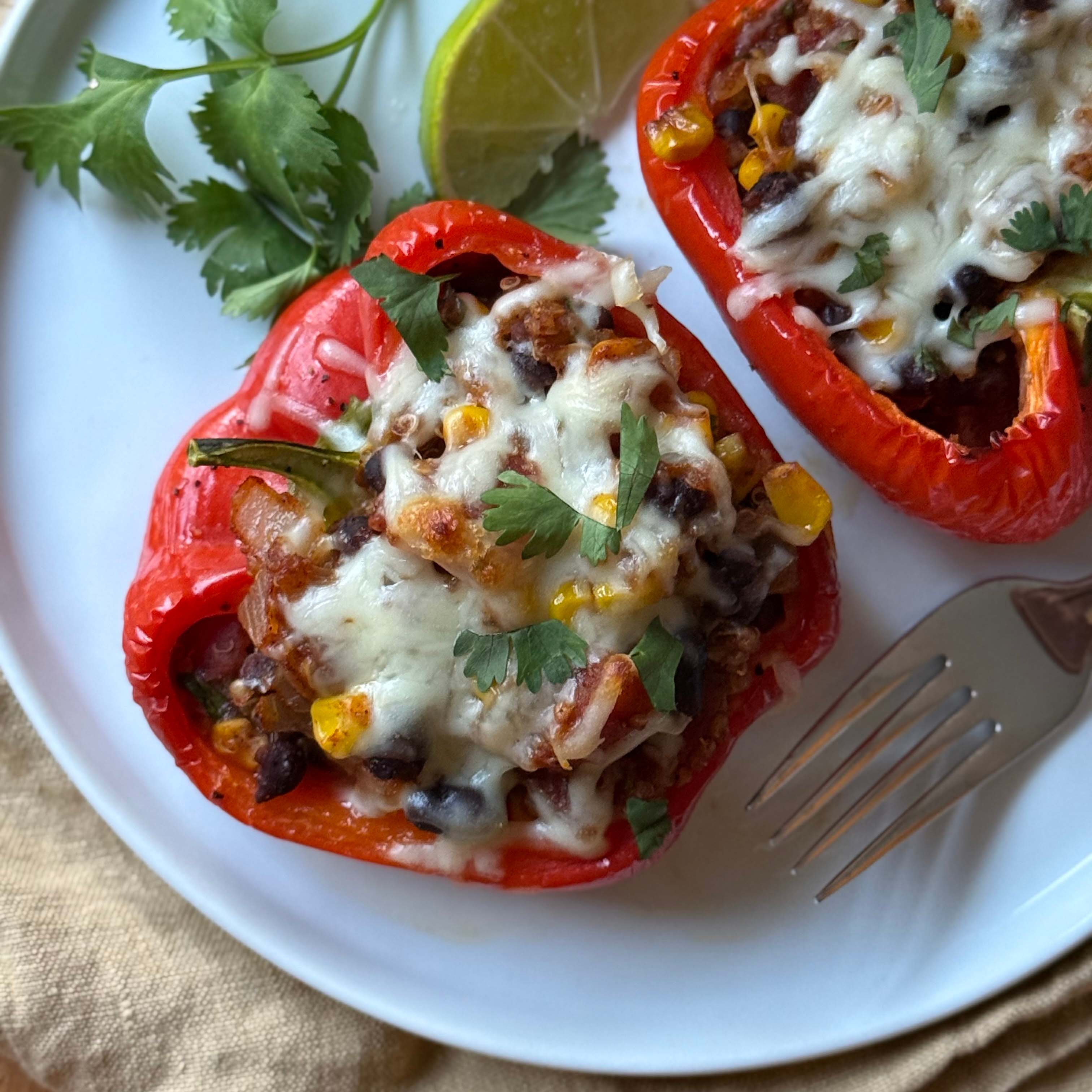 Stuffed Bell Peppers with Quinoa - Recipe photo by pestoandpotatoes
