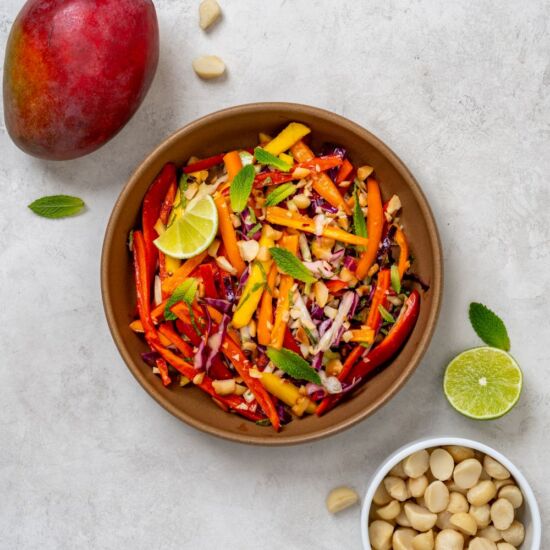 Tropical Macadamia Mango Slaw - Recipe photo by Love Macadamia