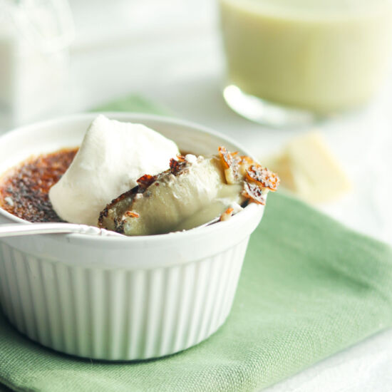 White Chocolate Matcha Crème Brûlée - Recipe photo by A baJillian Recipes