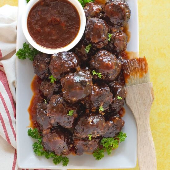 Barbeque Meatballs Slow Cooker - Recipe photo by Intentional Hospitality