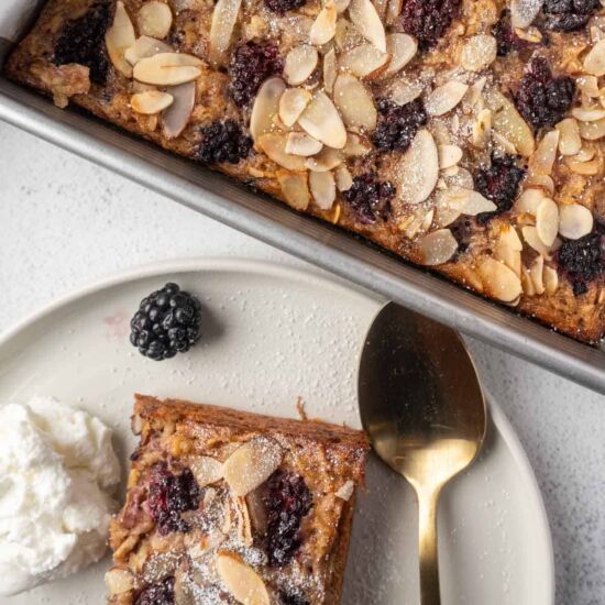 Healthy Blackberry Baked Oatmeal - Recipe photo by Maria Lucey Dietitian